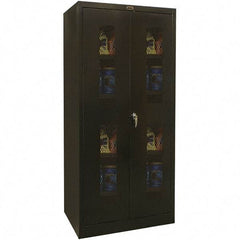 Hallowell - 4 Shelf Visible Storage Cabinet - Steel, 48" Wide x 18" Deep x 78" High, Black - Exact Tool & Supply