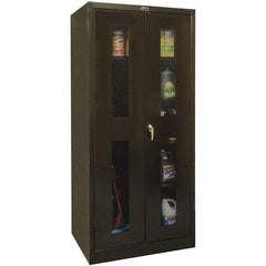 Hallowell - 4 Shelf Combination Storage Cabinet - Steel, 48" Wide x 18" Deep x 78" High, Black - Exact Tool & Supply