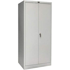 Hallowell - 4 Shelf Combination Storage Cabinet - Steel, 36" Wide x 18" Deep x 78" High, Platinum - Exact Tool & Supply