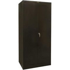 Hallowell - 4 Shelf Locking Storage Cabinet - Steel, 36" Wide x 18" Deep x 72" High, Black - Exact Tool & Supply