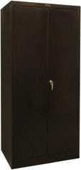 Hallowell - 1 Shelf Wardrobe Storage Cabinet - Steel, 36" Wide x 24" Deep x 72" High, Black - Exact Tool & Supply