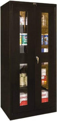Hallowell - 4 Shelf Visible Storage Cabinet - Steel, 36" Wide x 24" Deep x 72" High, Black - Exact Tool & Supply
