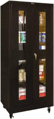 Hallowell - 4 Shelf Mobile Storage Cabinet - Steel, 36" Wide x 24" Deep x 72" High, Black - Exact Tool & Supply