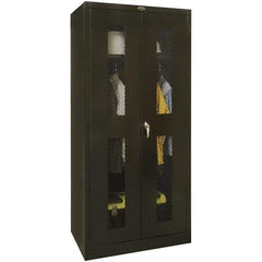 Hallowell - 1 Shelf Wardrobe Storage Cabinet - Steel, 48" Wide x 18" Deep x 72" High, Black - Exact Tool & Supply