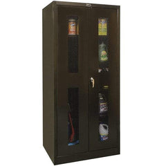 Hallowell - 4 Shelf Combination Storage Cabinet - Steel, 48" Wide x 18" Deep x 72" High, Black - Exact Tool & Supply
