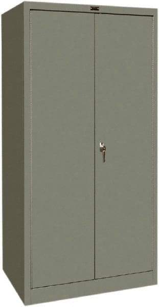 Hallowell - 4 Shelf Locking Storage Cabinet - Steel, 36" Wide x 24" Deep x 72" High, Gray - Exact Tool & Supply