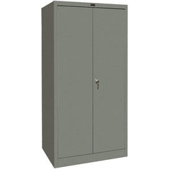 Hallowell - 1 Shelf Wardrobe Storage Cabinet - Steel, 48" Wide x 18" Deep x 72" High, Gray - Exact Tool & Supply
