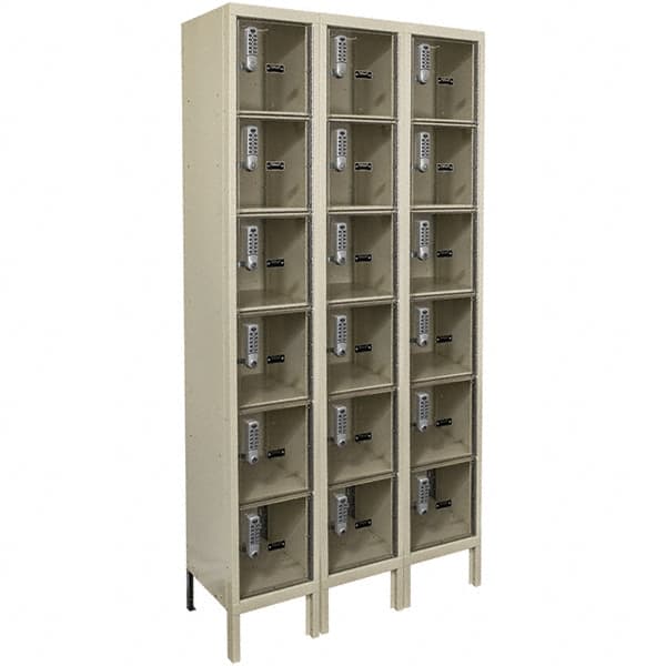 Hallowell - 18 Door, 6 Tier, Safety-View Plus Box Locker - Exact Tool & Supply