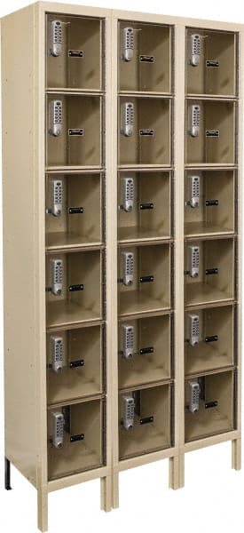 Hallowell - 18 Door, 6 Tier, Safety-View Plus Box Locker - Exact Tool & Supply