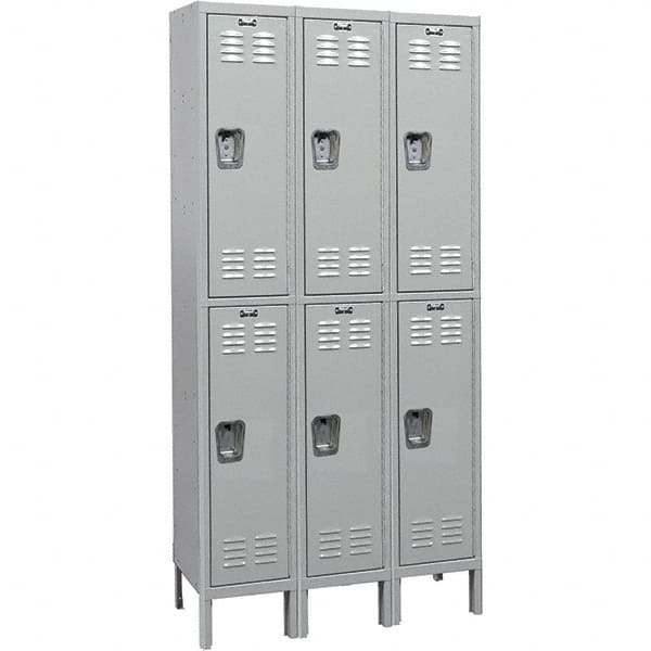 Hallowell - Medsafe 6 Door, 2 Tier, Premium Wardrobe Lockers - Exact Tool & Supply