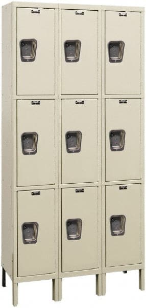 Hallowell - 9 Door, 3 Tier, Premium Wardrobe Lockers - Exact Tool & Supply