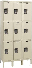 Hallowell - 9 Door, 3 Tier, Premium Wardrobe Lockers - Exact Tool & Supply