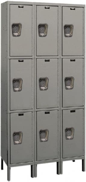 Hallowell - 9 Door, 3 Tier, Premium Wardrobe Lockers - Exact Tool & Supply