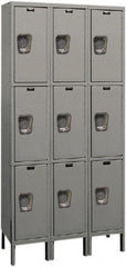 Hallowell - 9 Door, 3 Tier, Premium Wardrobe Lockers - Exact Tool & Supply
