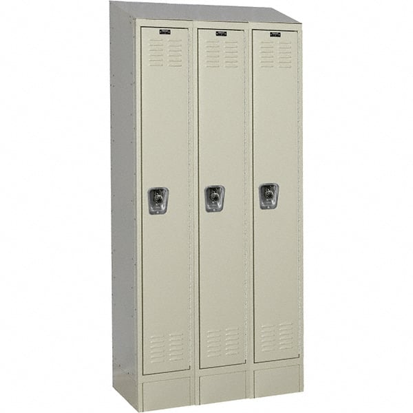 Hallowell - 3 Door, 1 Tier, Ready-Built Wardrobe & Box Lockers - Exact Tool & Supply