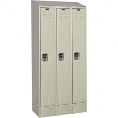 Hallowell - 3 Door, 1 Tier, Ready-Built Wardrobe & Box Lockers - Exact Tool & Supply
