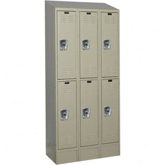 Hallowell - 6 Door, 2 Tier, Ready-Built Wardrobe & Box Lockers - Exact Tool & Supply
