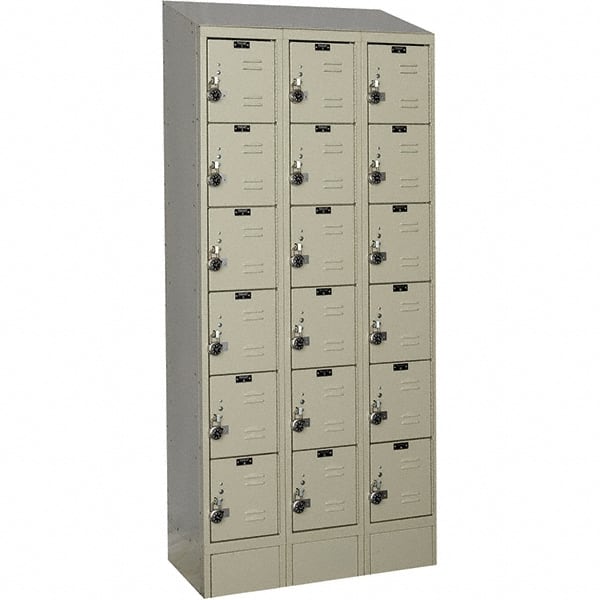 Hallowell - 18 Door, 6 Tier, Ready-Built Wardrobe & Box Lockers - Exact Tool & Supply
