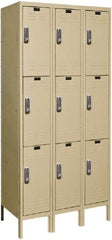 Hallowell - 9 Door, 3 Tier, Electronic Access Lockers - Exact Tool & Supply
