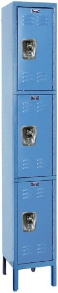 Hallowell - 3 Door, 3 Tier, Ready-Built Wardrobe & Box Lockers - Exact Tool & Supply