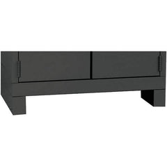 Hallowell - Charcoal, Galvanneal Corrosion Resistant Steel, Cabinet Leg Kit - 4" Wide x 24" Deep x 4" High Body - Exact Tool & Supply