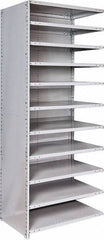 Hallowell - 11 Shelf, 500 Lb. Capacity, Closed Shelving Add-On Unit - 36 Inch Wide x 24 Inch Deep x 87 Inch High, Platinum - Exact Tool & Supply