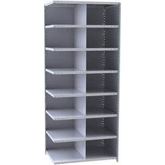 Hallowell - 14 Bin Closed Industrial Bin Shelving - 36 Inch Overall Width x 18 Inch Overall Depth x 87 Inch Overall Height, Gray Metal Bins - Exact Tool & Supply