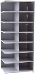 Hallowell - 14 Bin Closed Industrial Bin Shelving - 36 Inch Overall Width x 24 Inch Overall Depth x 87 Inch Overall Height, Gray Metal Bins - Exact Tool & Supply