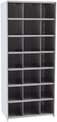 Hallowell - 21 Bin Closed Industrial Bin Shelving - 36 Inch Overall Width x 24 Inch Overall Depth x 87 Inch Overall Height, Gray Metal Bins - Exact Tool & Supply