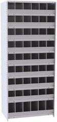Hallowell - 54 Bin Closed Industrial Bin Shelving - 36 Inch Overall Width x 24 Inch Overall Depth x 87 Inch Overall Height, Gray Metal Bins - Exact Tool & Supply