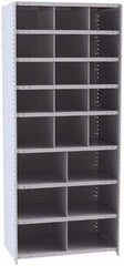 Hallowell - 21 Bin Closed Industrial Bin Shelving - 36 Inch Overall Width x 24 Inch Overall Depth x 87 Inch Overall Height, Gray Metal Bins - Exact Tool & Supply