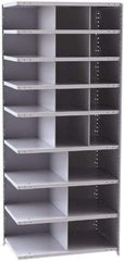 Hallowell - 21 Bin Closed Industrial Bin Shelving - 36 Inch Overall Width x 24 Inch Overall Depth x 87 Inch Overall Height, Gray Metal Bins - Exact Tool & Supply