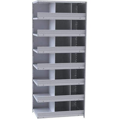 Hallowell - 21 Bin Closed Industrial Bin Shelving - 36 Inch Overall Width x 18 Inch Overall Depth x 87 Inch Overall Height, Gray Metal Bins - Exact Tool & Supply