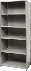 Hallowell - 6 Shelf, 800 Lb. Capacity, Free Standing Closed Shelving - 36 Inch Wide x 24 Inch Deep x 87 Inch High, Gray - Exact Tool & Supply