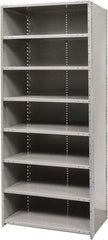 Hallowell - 8 Shelf, 800 Lb. Capacity, Free Standing Closed Shelving - 36 Inch Wide x 24 Inch Deep x 87 Inch High, Gray - Exact Tool & Supply