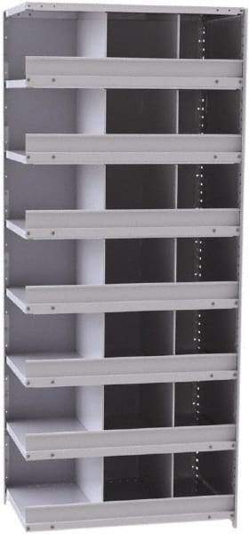 Hallowell - 21 Bin Closed Industrial Bin Shelving - 36 Inch Overall Width x 24 Inch Overall Depth x 87 Inch Overall Height, Gray Metal Bins - Exact Tool & Supply