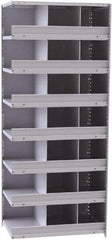 Hallowell - 21 Bin Closed Industrial Bin Shelving - 36 Inch Overall Width x 24 Inch Overall Depth x 87 Inch Overall Height, Gray Metal Bins - Exact Tool & Supply