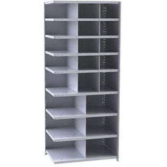 Hallowell - 21 Bin Closed Industrial Bin Shelving - 36 Inch Overall Width x 18 Inch Overall Depth x 87 Inch Overall Height, Gray Metal Bins - Exact Tool & Supply