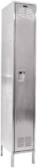 Hallowell - 1 Door, 1 Tier, Stainless Steel Locker - Exact Tool & Supply