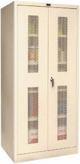Hallowell - 4 Shelf Visible Storage Cabinet - Steel, 36" Wide x 24" Deep x 72" High, Tan - Exact Tool & Supply