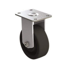 E.R. Wagner - 4" Diam x 1-1/2" Wide x 5-3/8" OAH Top Plate Mount Rigid Caster - Phenolic, 450 Lb Capacity, Roller Bearing, 2-3/4 x 3-3/4" Plate - Exact Tool & Supply