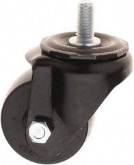 E.R. Wagner - 2-1/2" Diam x 1-3/4" Wide x 3-3/8" OAH Stem Mount Swivel Caster - Polyolefin, 300 Lb Capacity, 1/2-13 x 1" Threaded Stem - Exact Tool & Supply