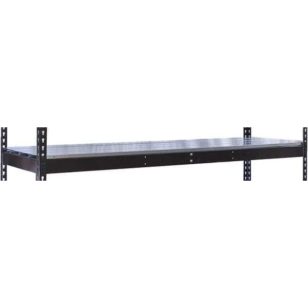 Hallowell - 60" Wide, 3/4 High, Open Shelving Accessory/Component - Steel, 24" Deep, Use with Black Rivetwell Double Rivet Boltless Shelving - Exact Tool & Supply