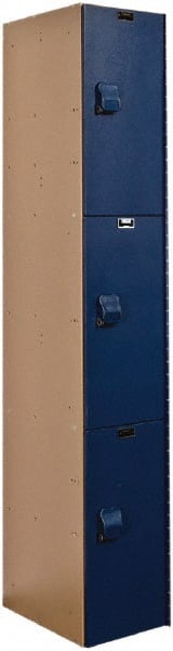 Hallowell - 3 Door, 3 Tier, Solid Plastic Locker - Exact Tool & Supply