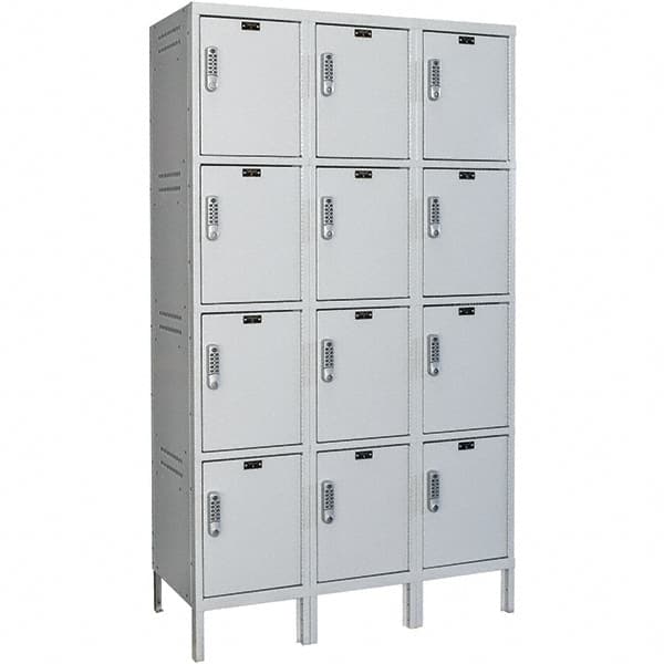 Hallowell - 12 Door, 4 Tier, Charging Station Locker - Exact Tool & Supply