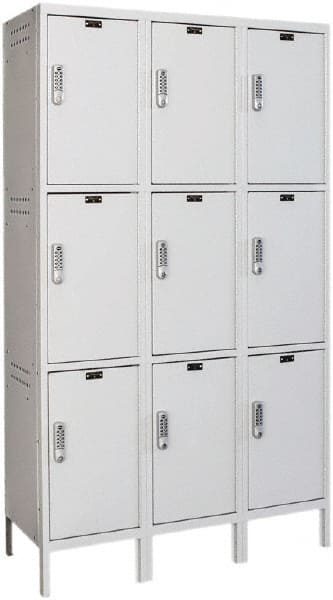 Hallowell - 9 Door, 3 Tier, Charging Station Locker - Exact Tool & Supply