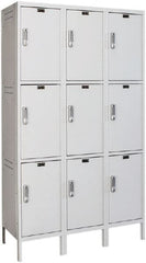 Hallowell - 9 Door, 3 Tier, Charging Station Locker - Exact Tool & Supply