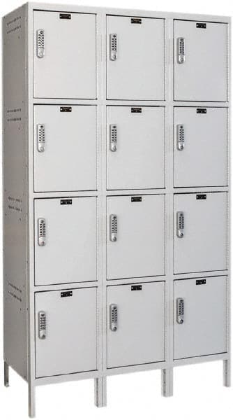 Hallowell - 12 Door, 4 Tier, Charging Station Locker - Exact Tool & Supply