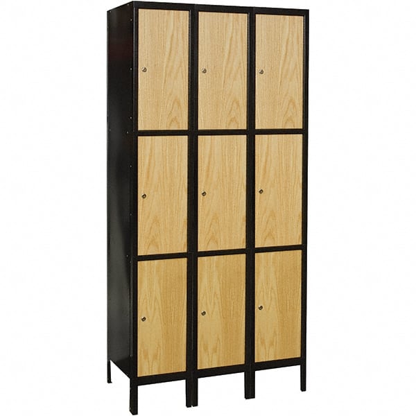 Hallowell - 9 Door, 3 Tier, Premium Wardrobe Lockers - Exact Tool & Supply