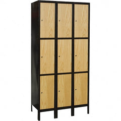 Hallowell - 9 Door, 3 Tier, Premium Wardrobe Lockers - Exact Tool & Supply